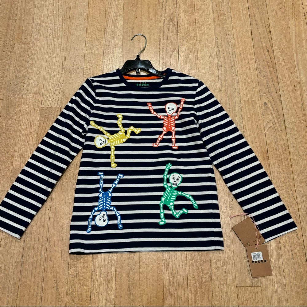 NWT Mini Boden Halloween Stripe LS